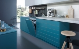 Moderne blauwe keuken